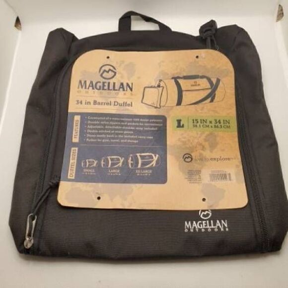 Magellan Outdoor Bag Large 34in Black Travel Toiletry Tote Clip On Pouch - Picture 1 of 5